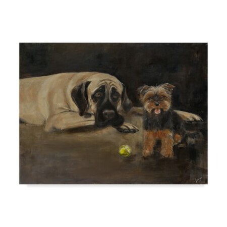 Solveiga 'Yorky And Mastif' Canvas Art,24x32